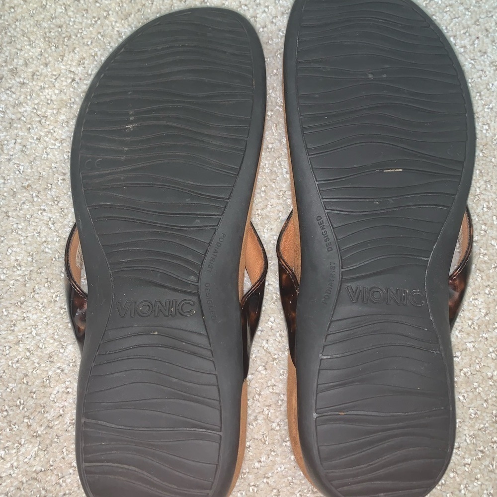 Vionic Bella Tortoise Brown Flip Flop Sandals Siz… - image 7